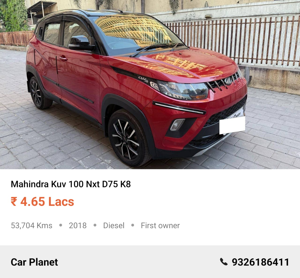 2018 Mahindra Kuv 100 Nxt D75 K8